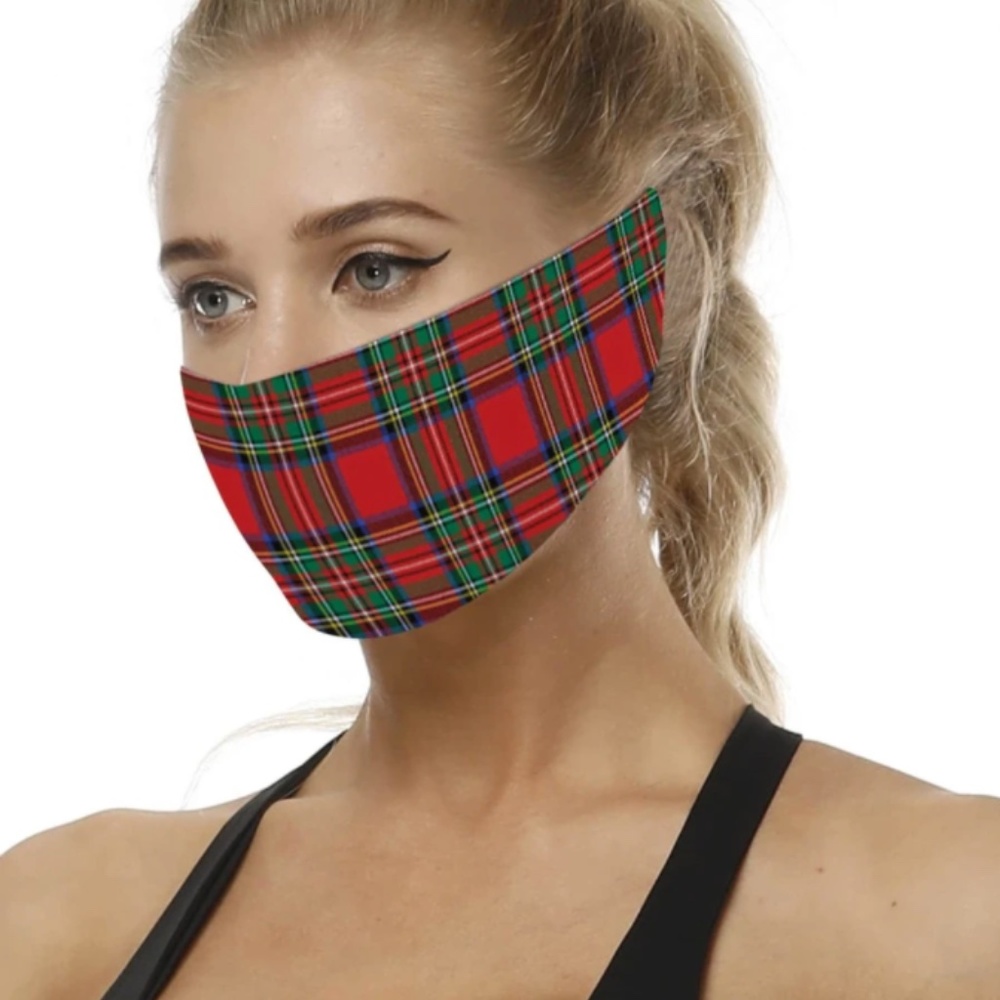 Plaid Headband Mask